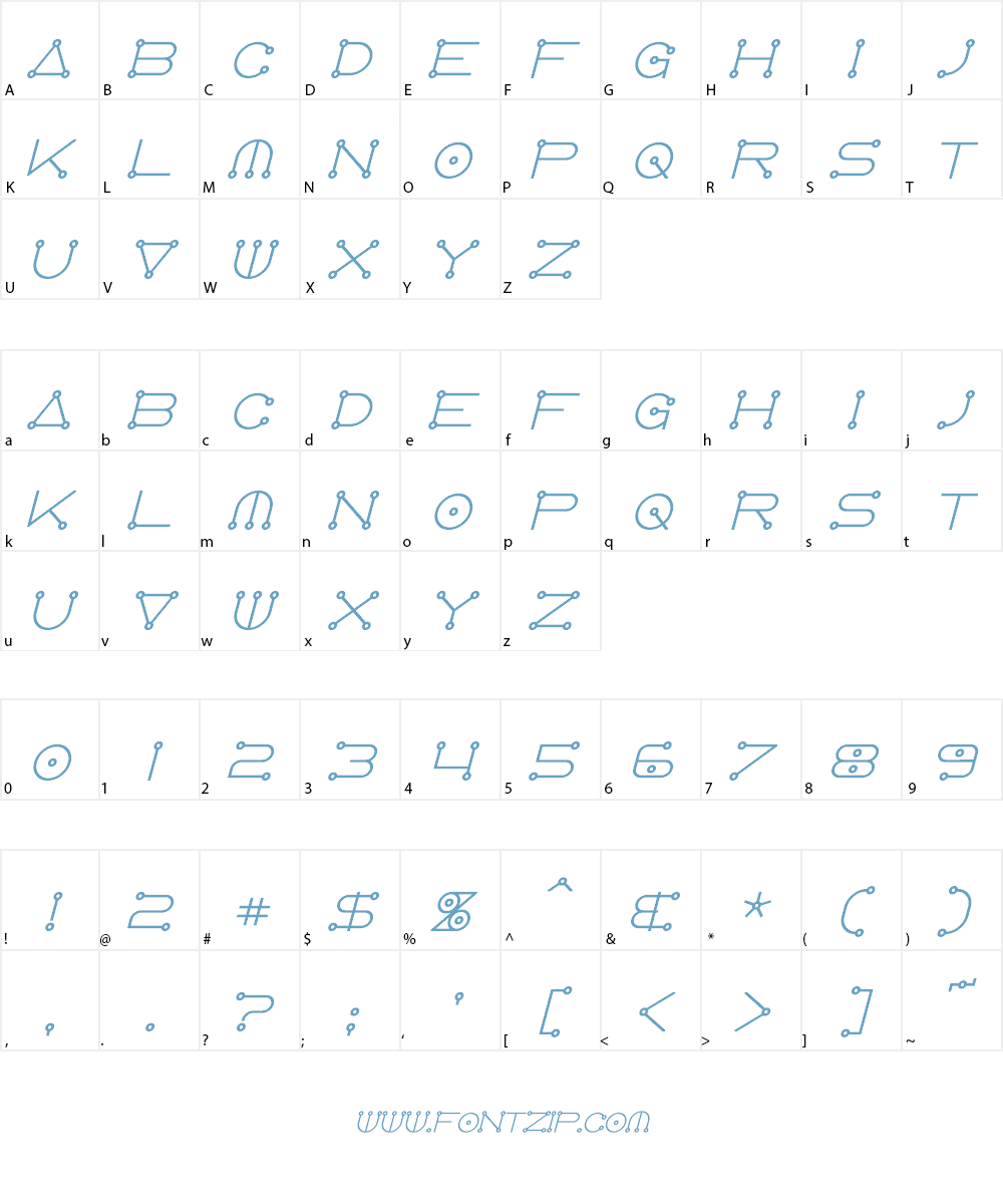 AngloCelestial Font Character